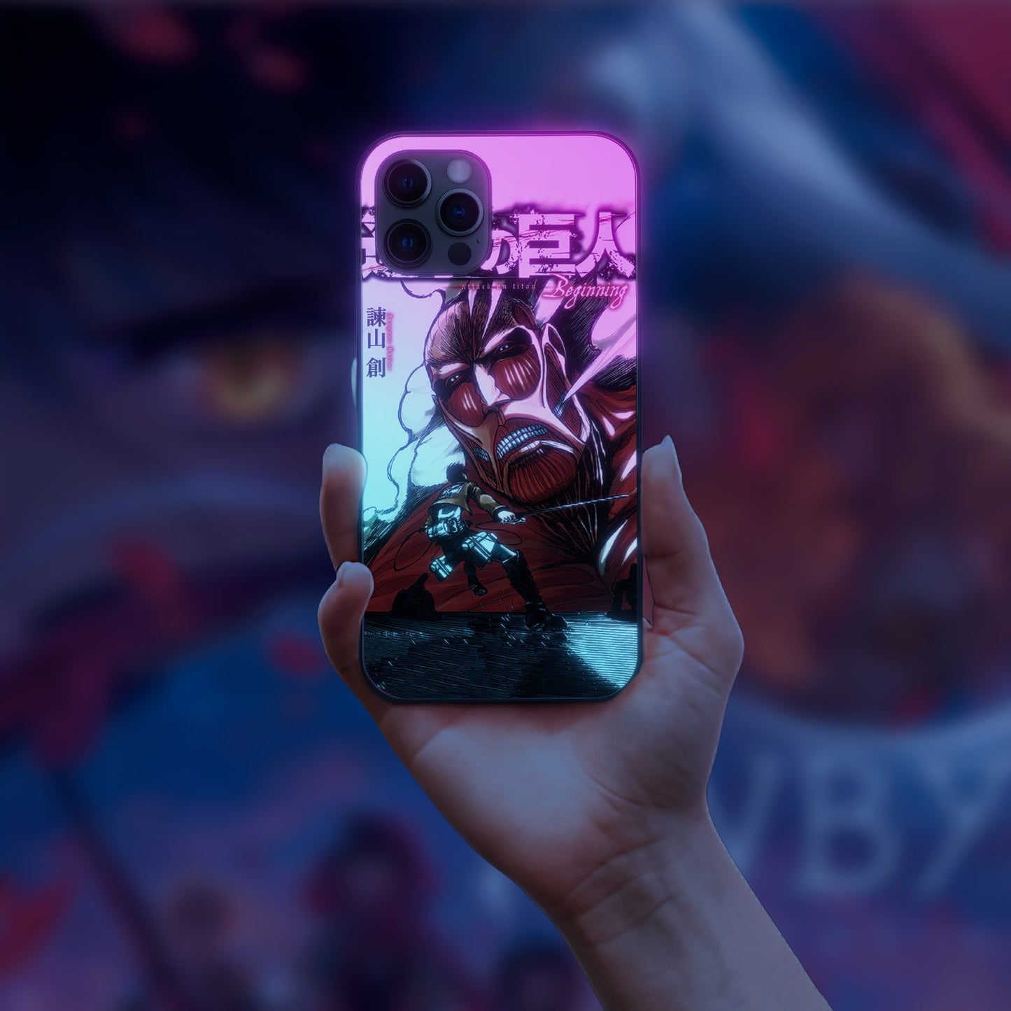 Attack On Titan Design 40 LED Case for iPhone