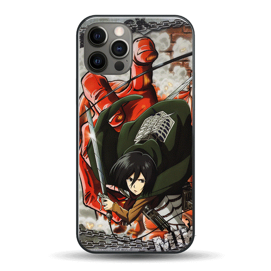 Mikasa Ackerman Illustration LED Case for iPhone