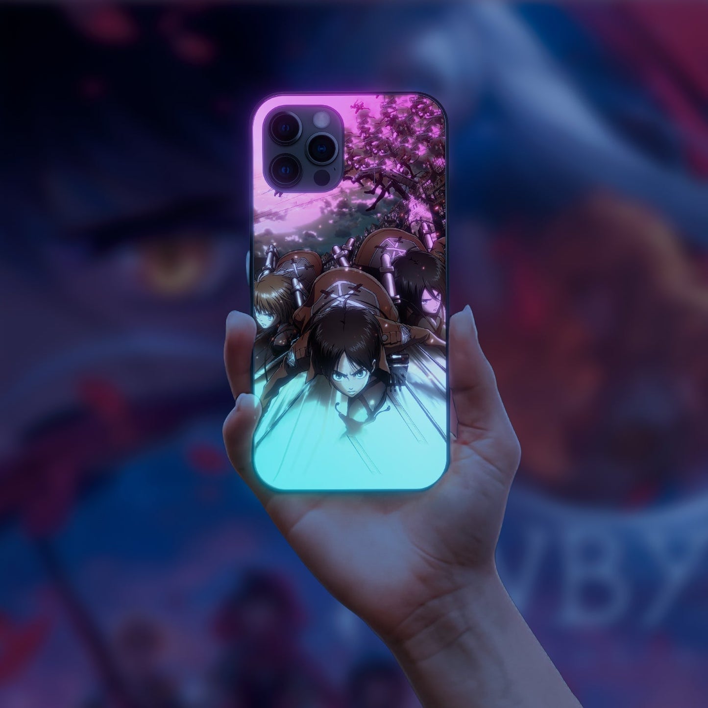 Reiner Braun Titan Attack on Titan SNK LED Case for iPhone