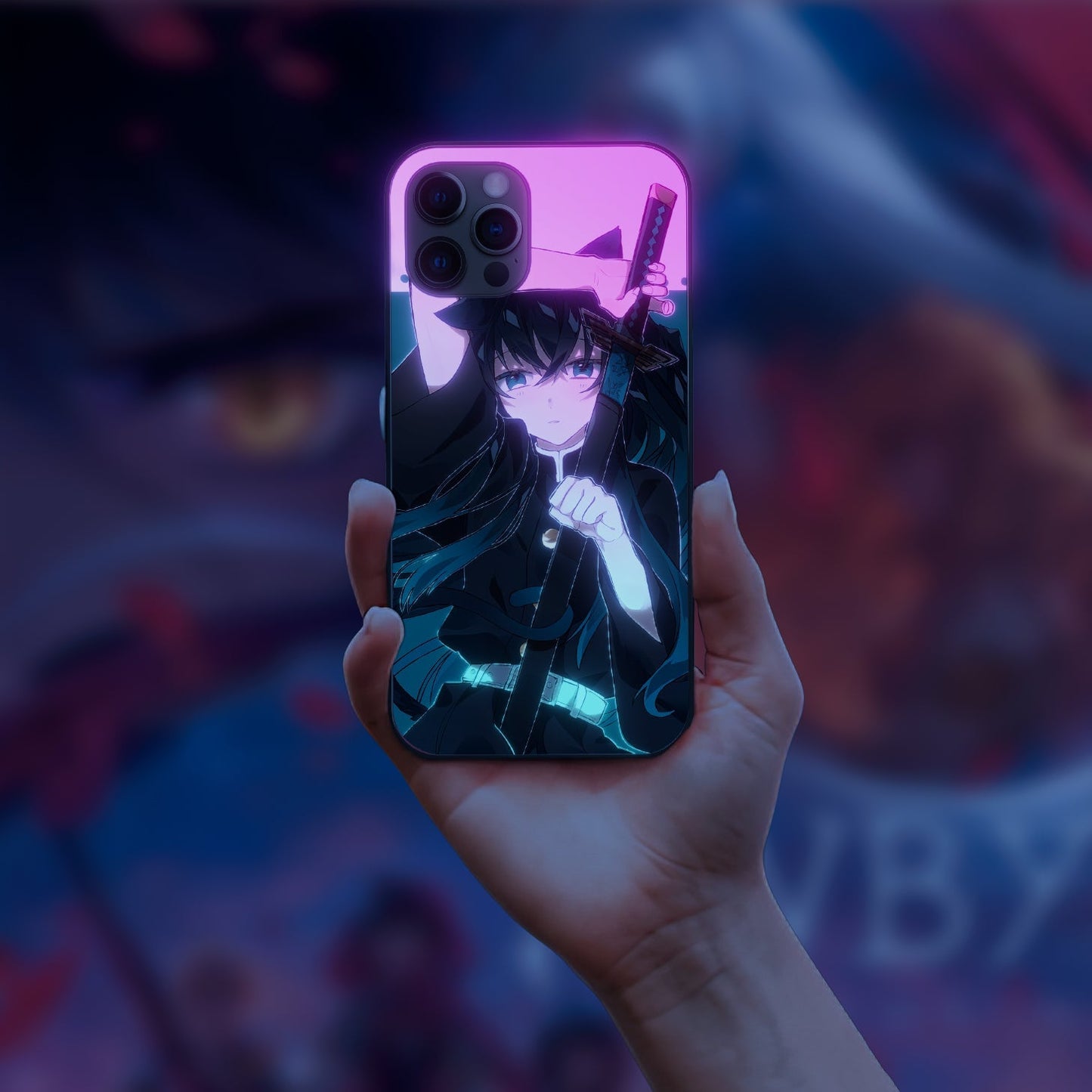 Demon Slayer Tomioka Giy LED Case for iPhone