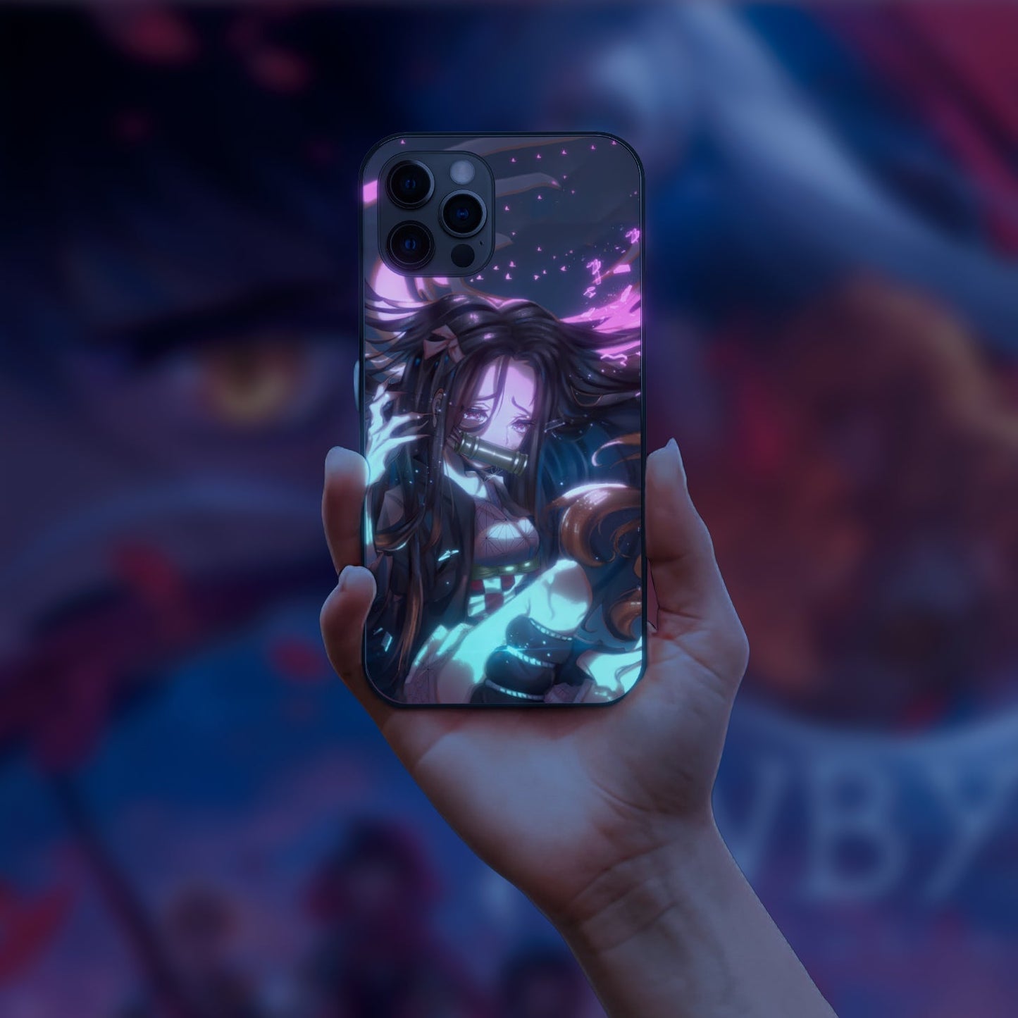 Demon Slayer Nezuko kamado Anime LED Case for iPhone