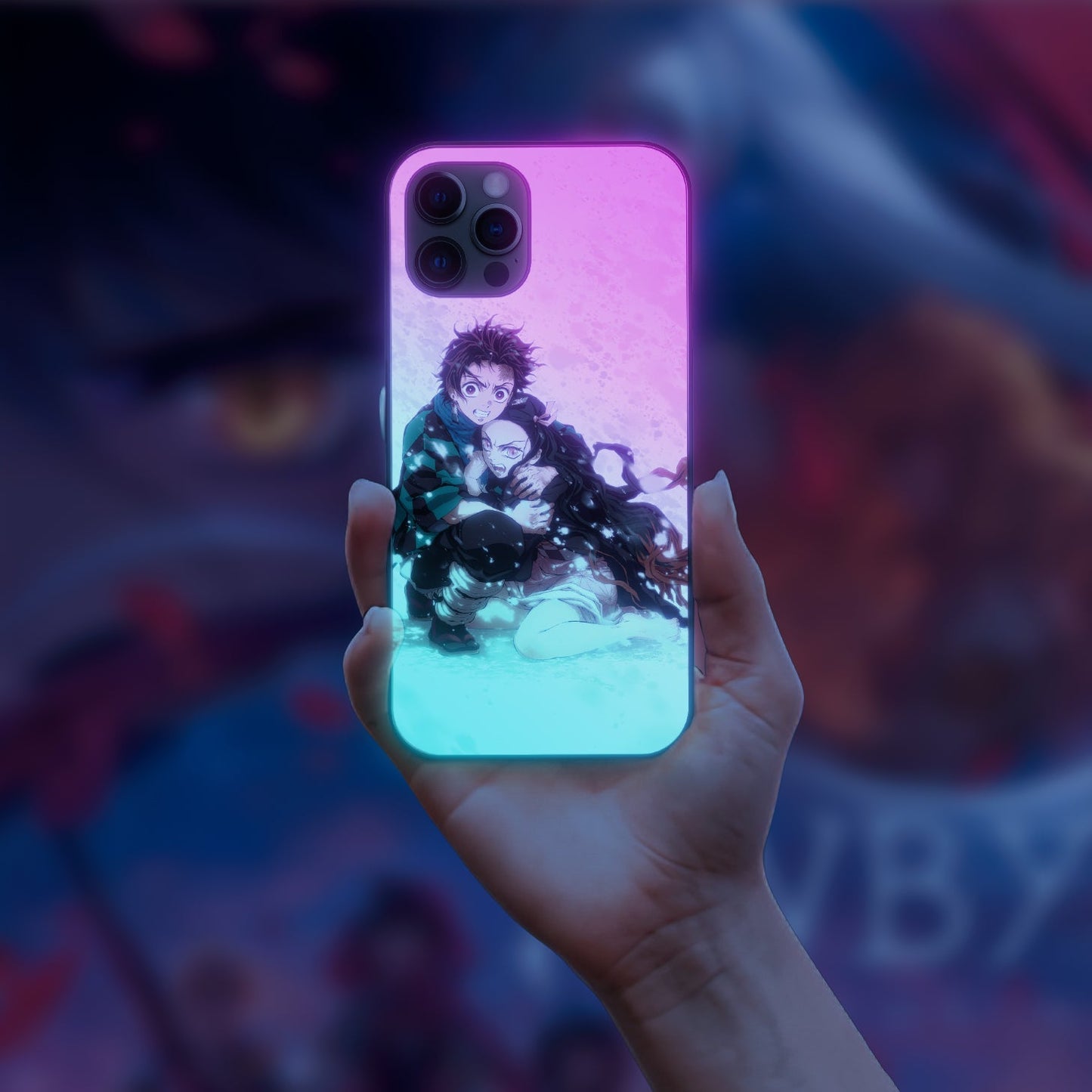 Demon Slayer Chibis LED Case for iPhone