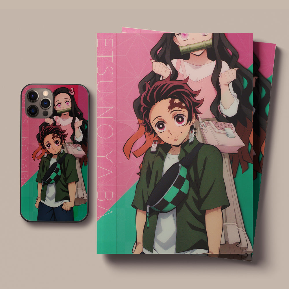 Demon Slayer Kimetsu no Yaiba cute love LED Case for iPhone