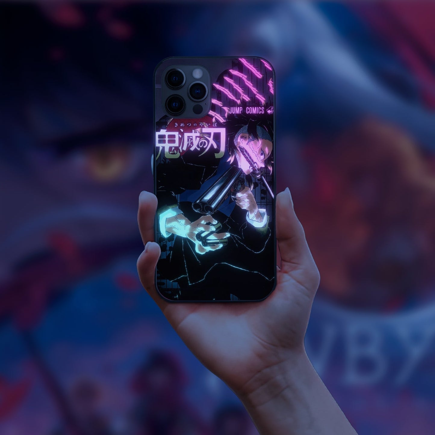 Demon Slayer Rengoku Vs Akaza LED Case for iPhone