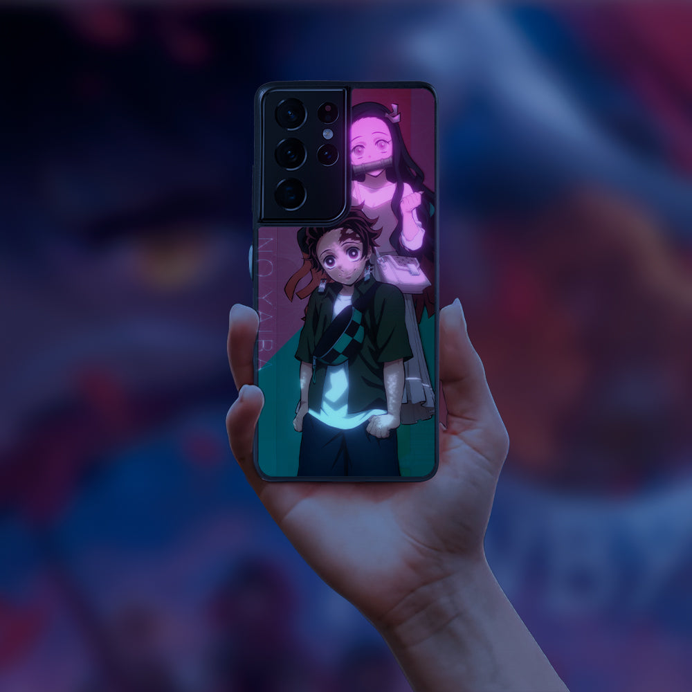 Demon Slayer Kimetsu no Yaiba cute love LED Case for Samsung