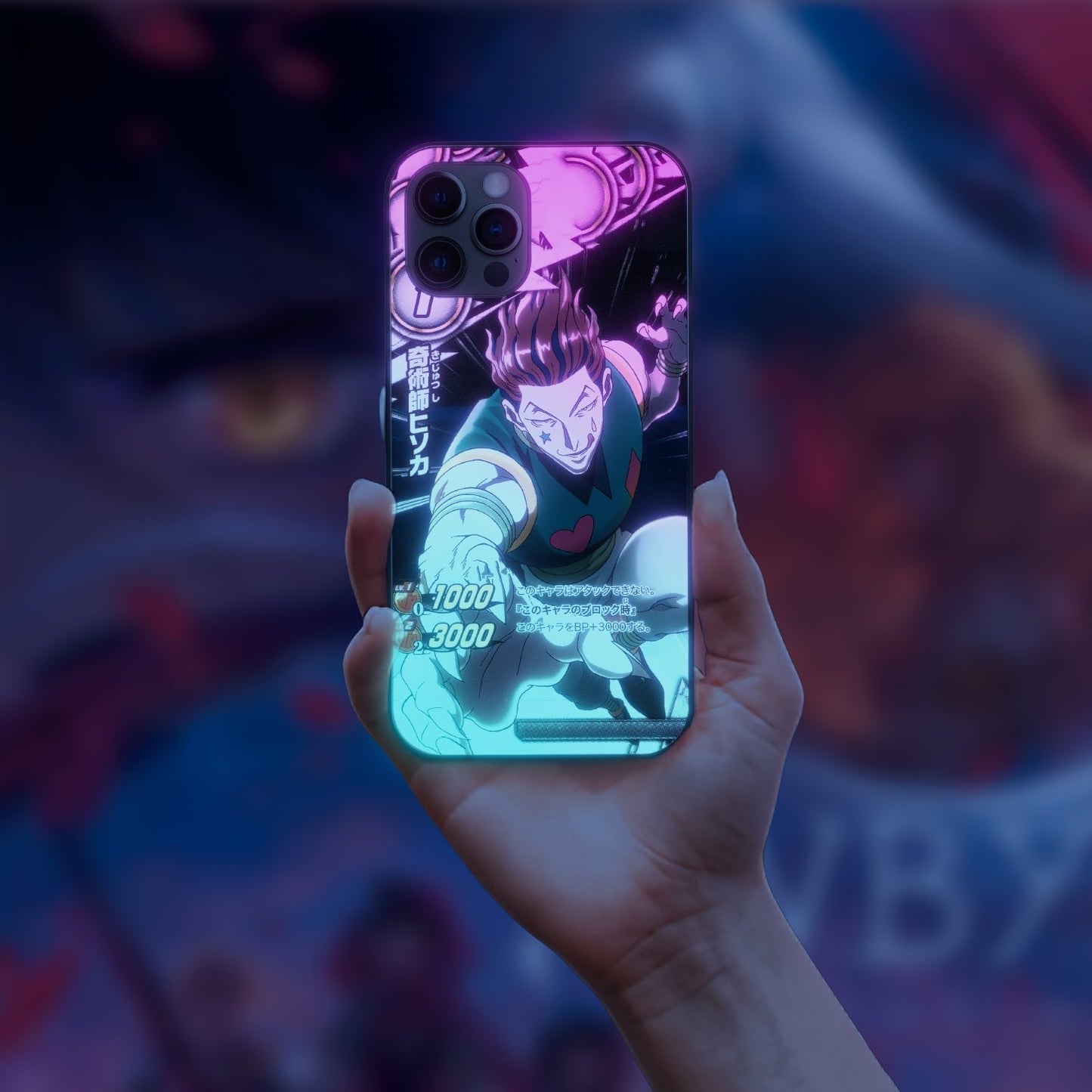 Hisoka Hunter x Hunter Stickers LED Case for iPhone