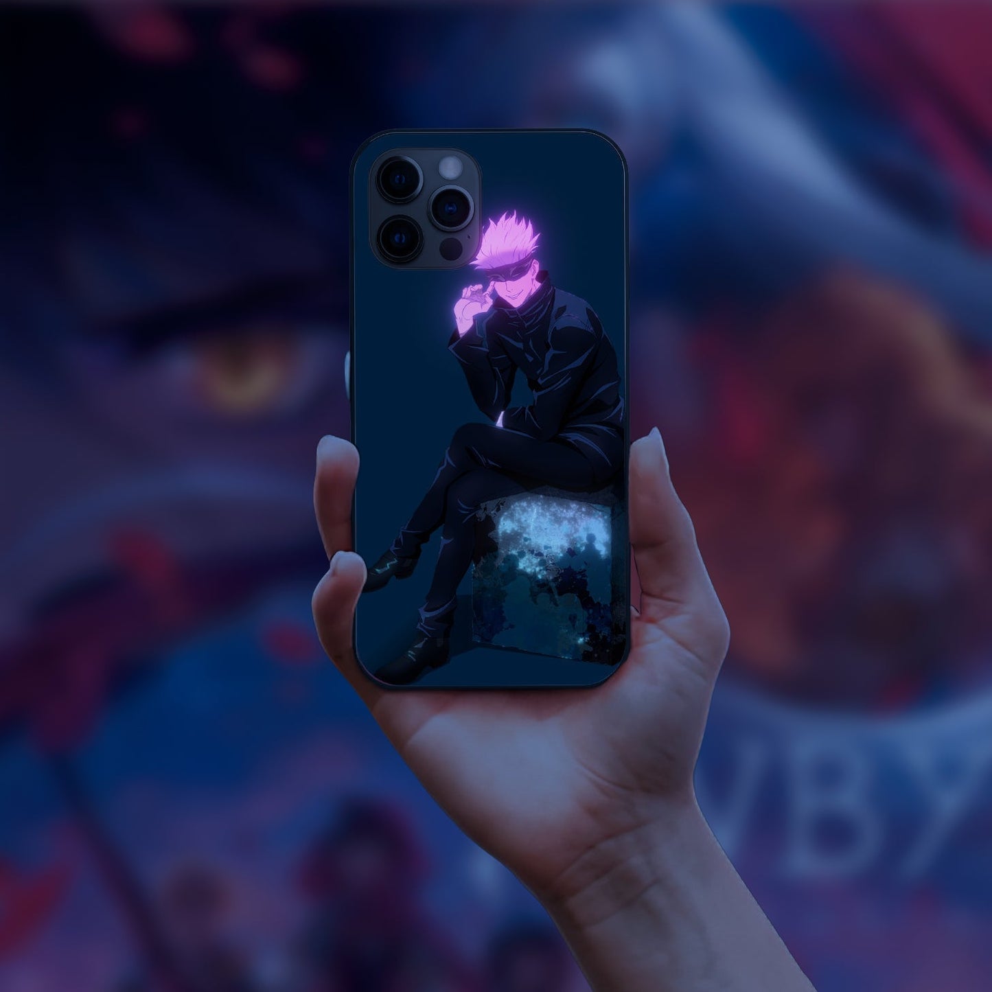 Jujutsu kaisen Gojo Satoru Aesthetic LED Case for iPhone