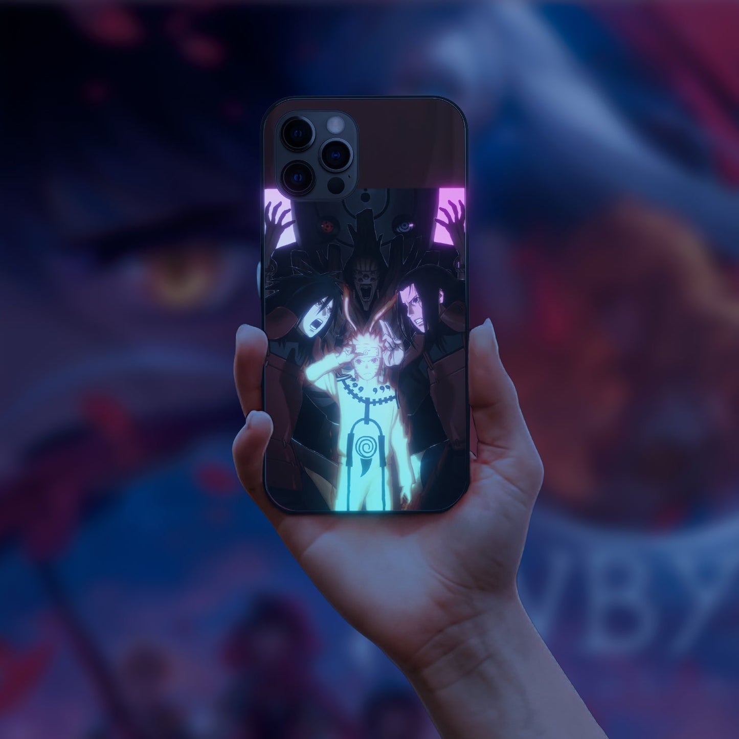 Naruto Keep Clam Down LED Case for iPhone