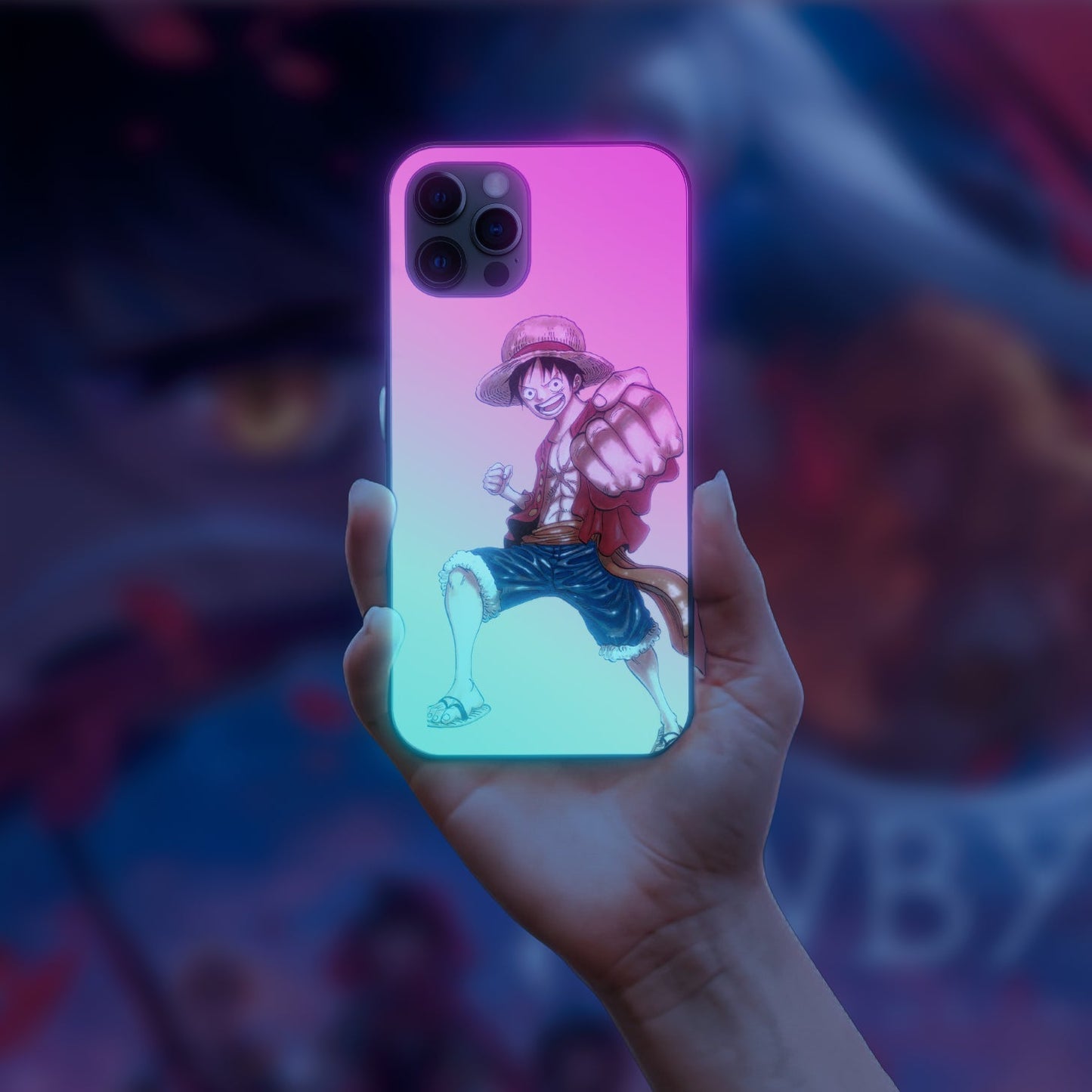 One Piece Anime Team Straw Hat LED Case for iPhone