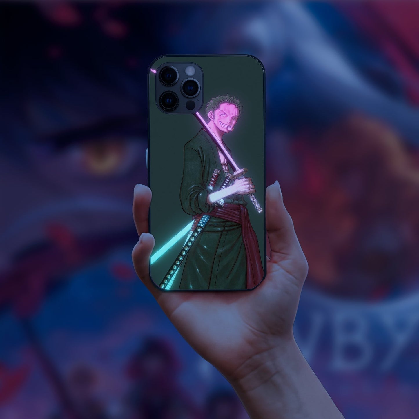 One Piece Anime Zoro Manga LED Case for iPhone