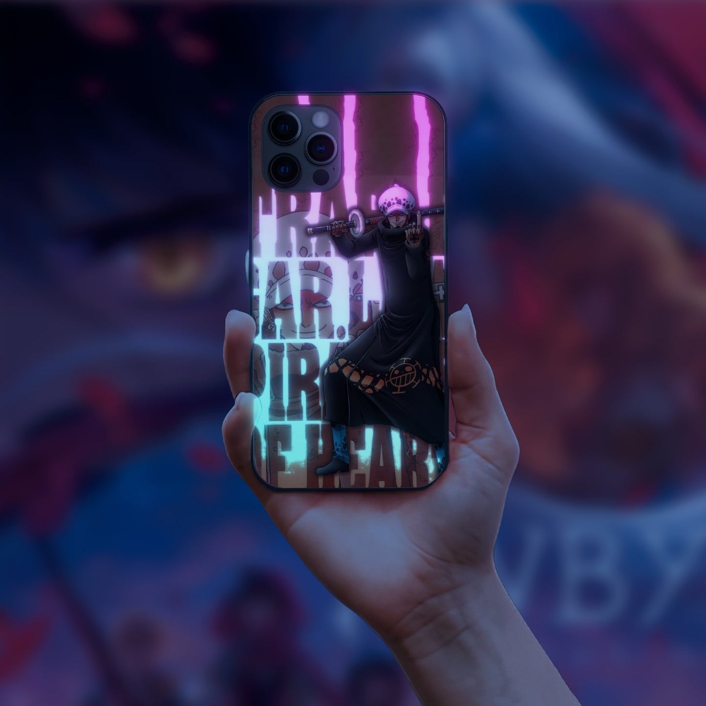 One Piece Trafalgar D Water Law Finger LED Case for iPhone