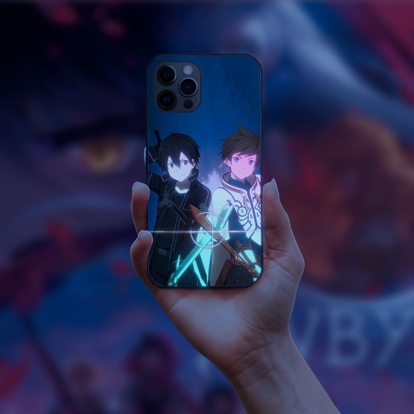 Sword Art Online Kirito and Eugeo LED Case for iPhone