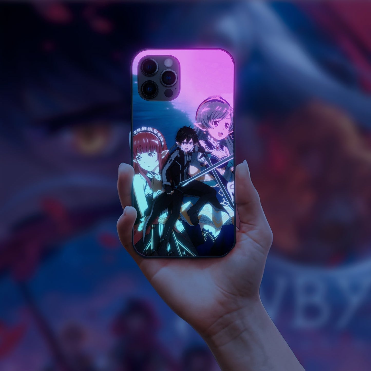 Sword Art Online Sinon and butterflies LED Case for iPhone