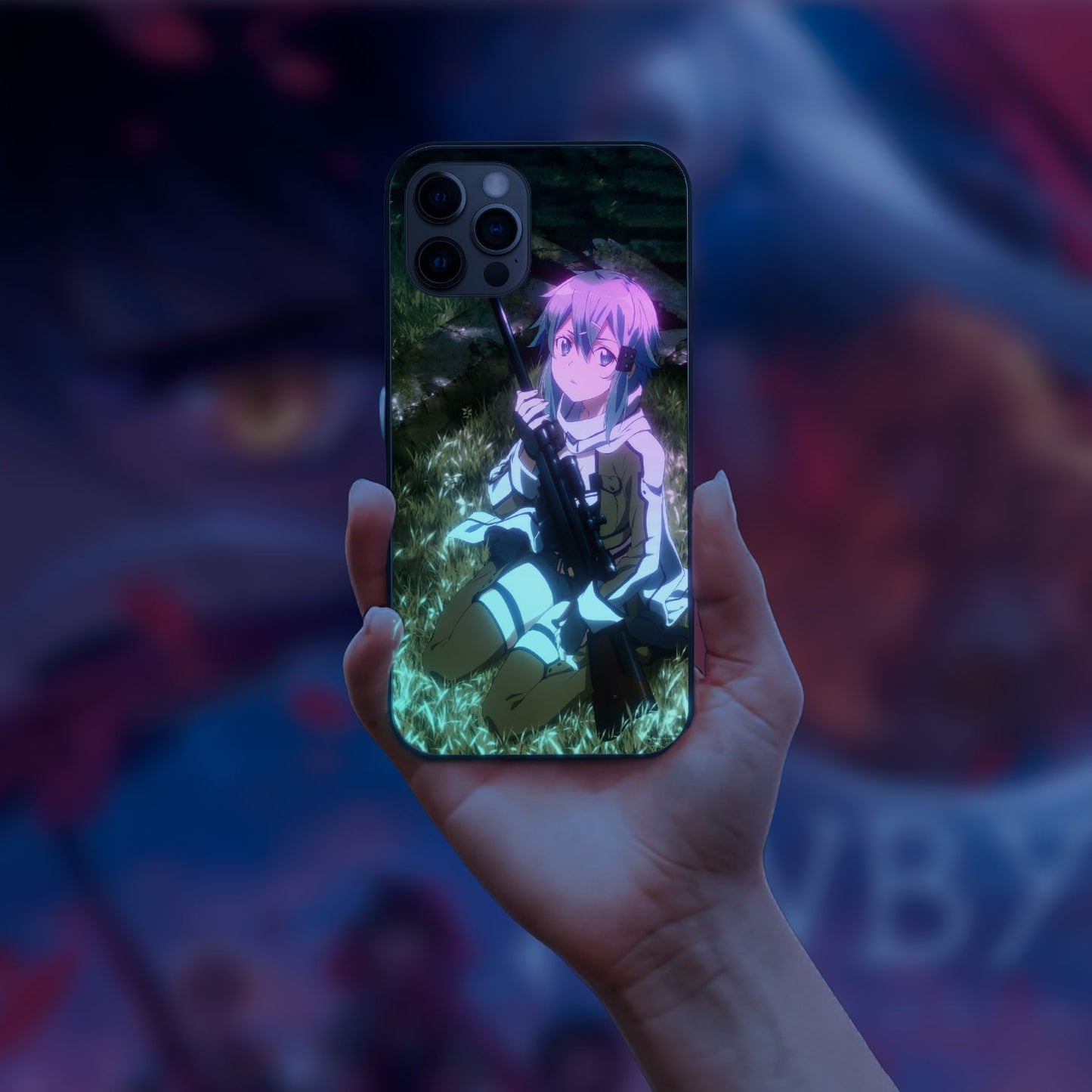 Sword Art Online Sinon gun LED Case for iPhone