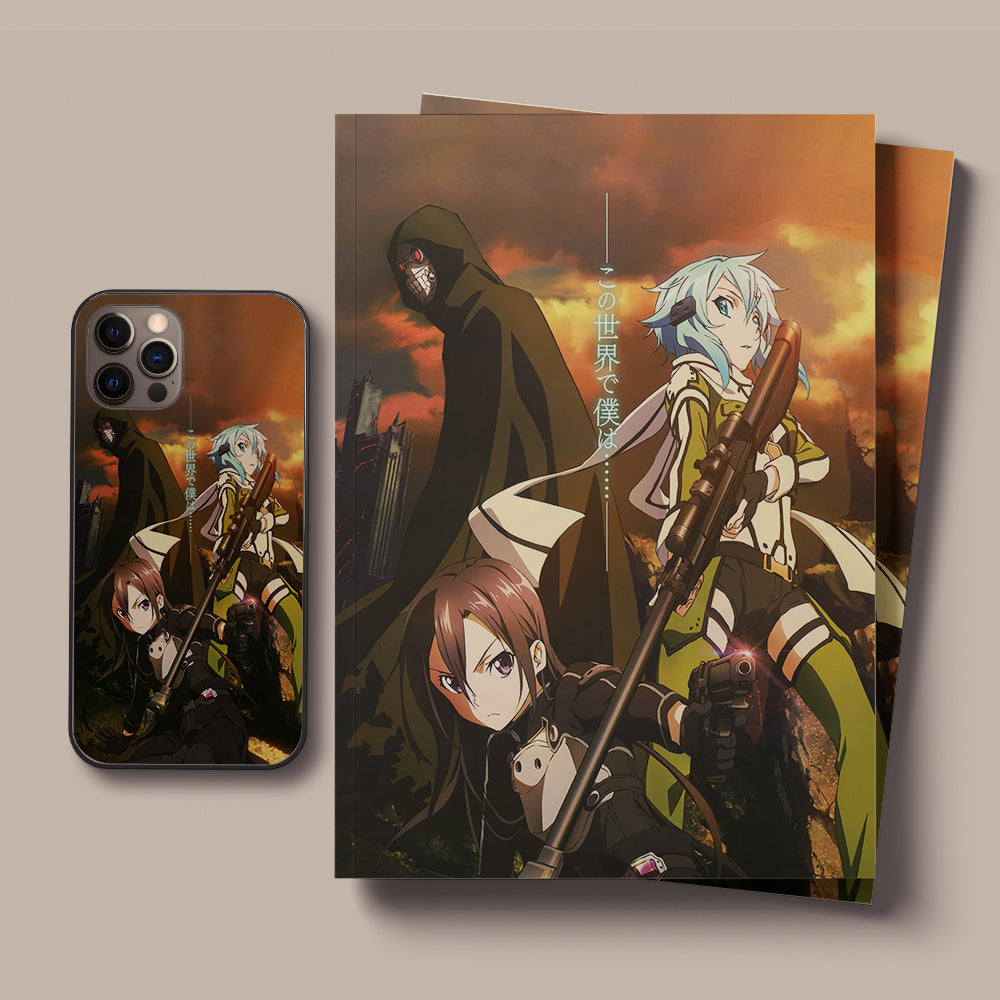 Sword Art Online Kirito Asuna Kirito and Asuna LED Case for iPhone