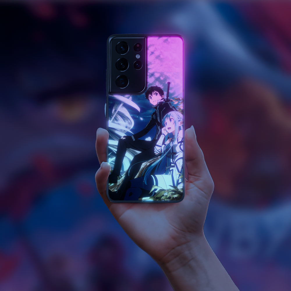 Sword Art Online Asuna and Kirito LED Case for Samsung