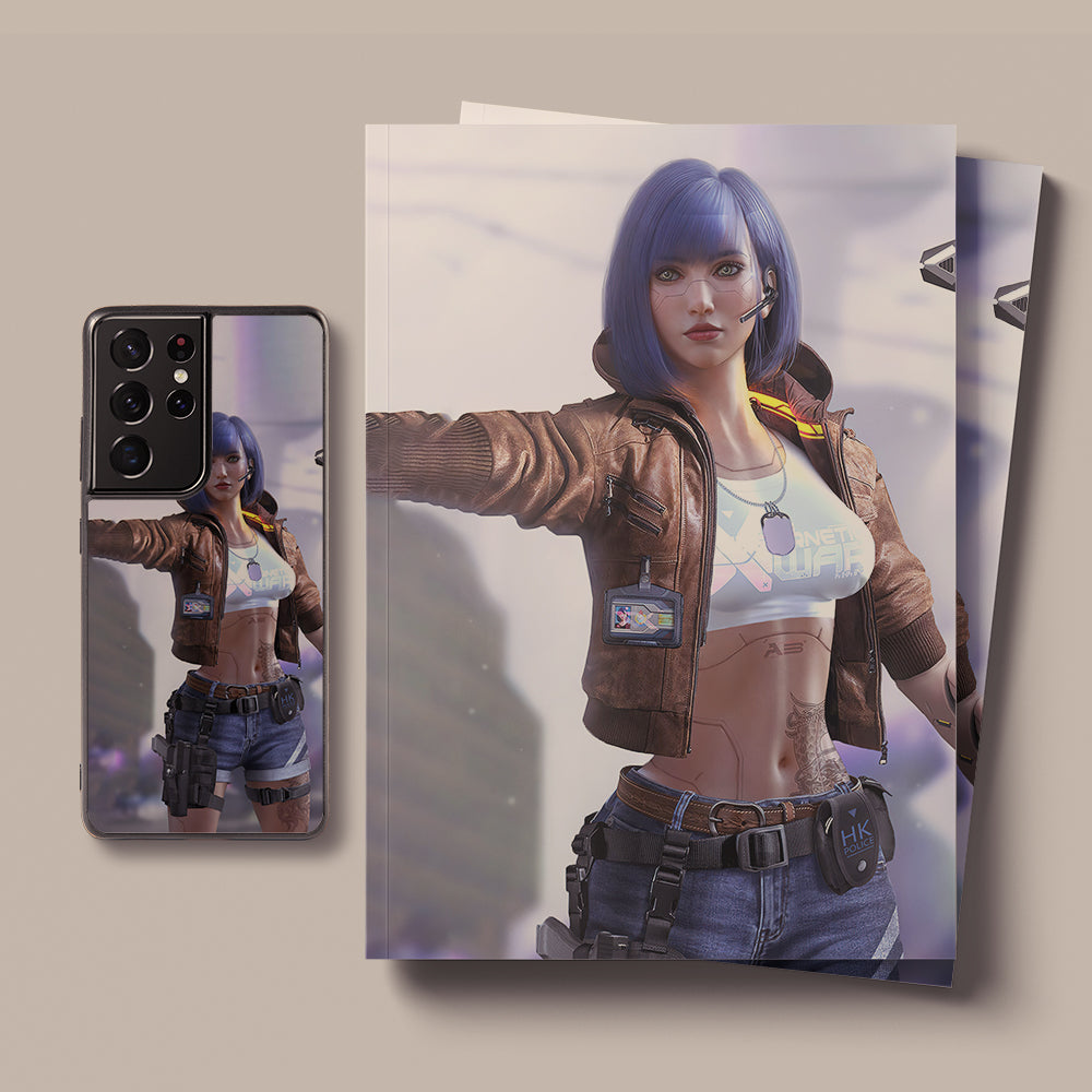 Cyberpunk fighting girl LED Case for Samsung